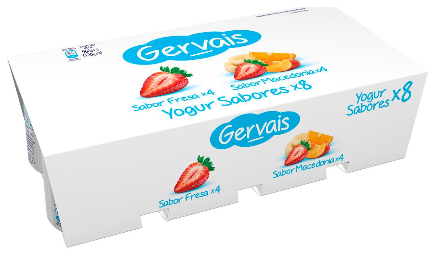 yogur sabor macd/fresa gervais 120 g p-8