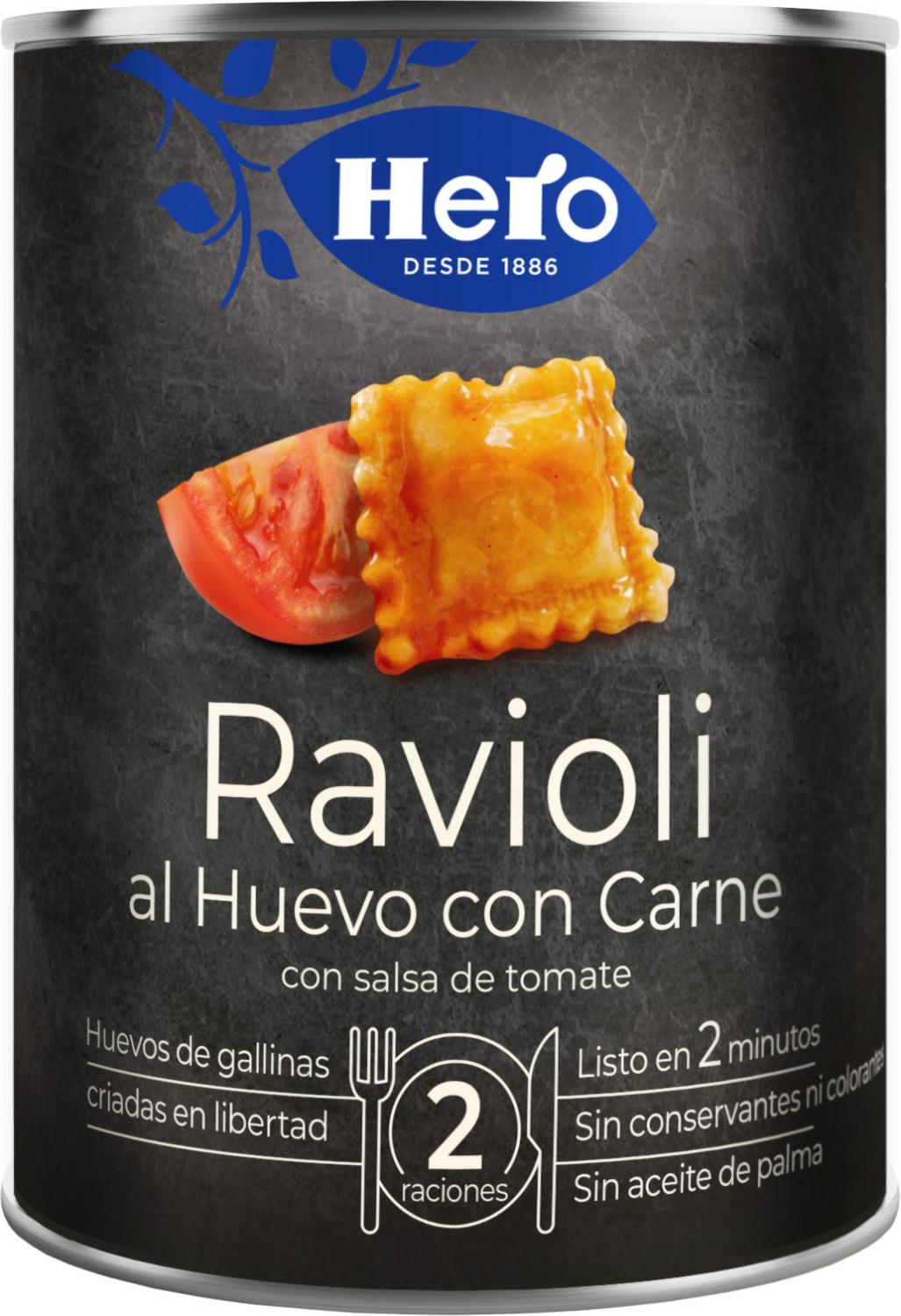 pasta al huevo ravioli c/carne hero 420 g