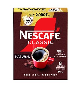 cafe soluble natural nescafe sobre 2 g 10 u.
