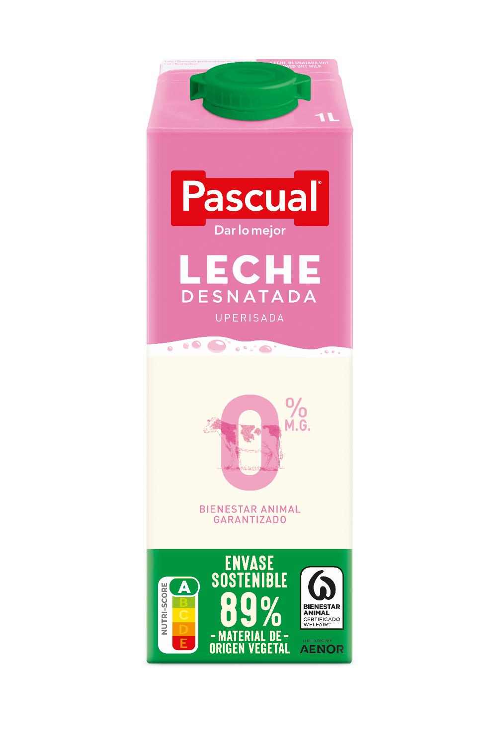 leche desnatada tapon pascual brik 1 l c6