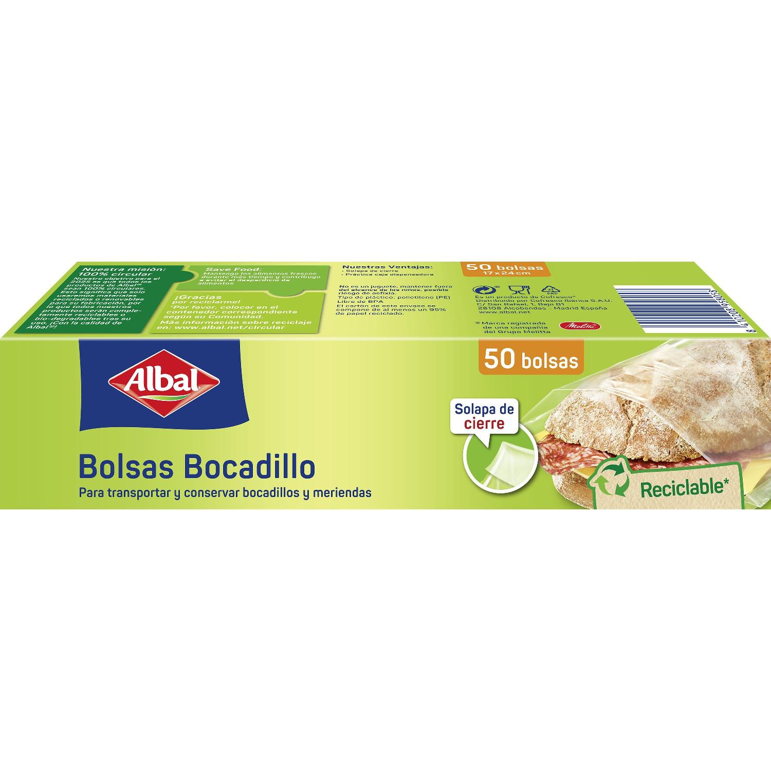 bolsa bocadillo albal 50 u.