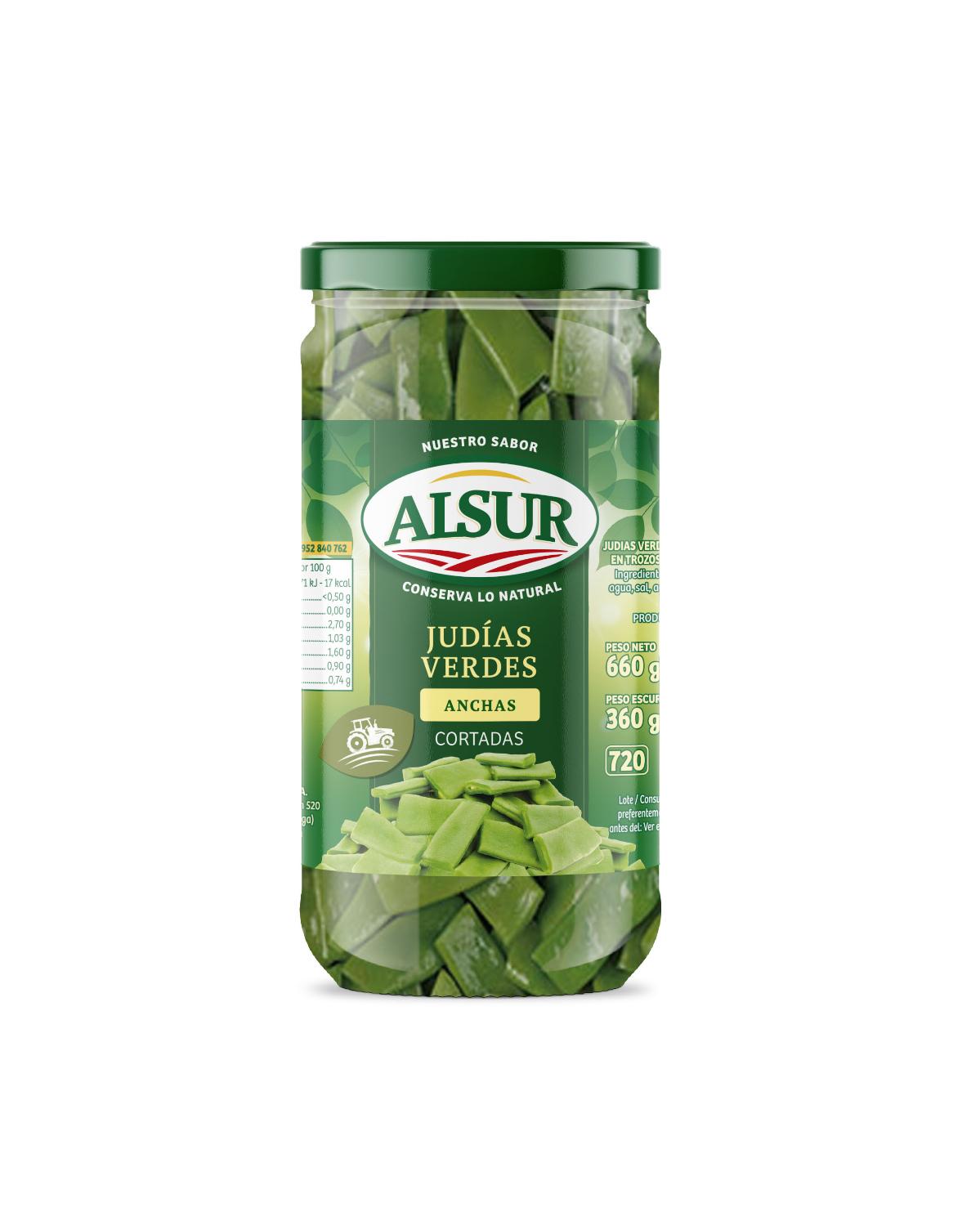 judias verdes planas alsur frasco 360 g