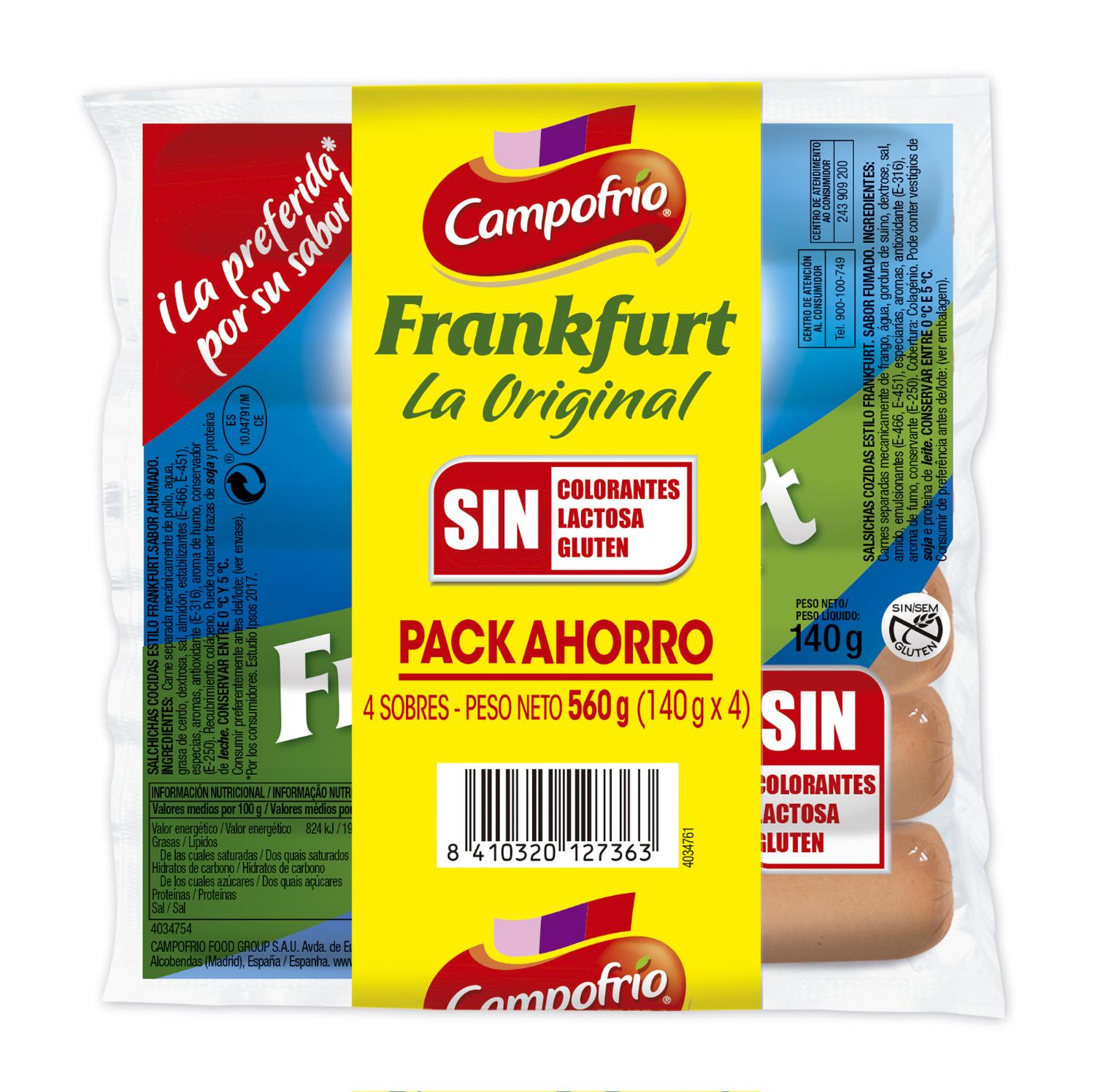 salchichas frankfurt campofrio 140 g p-4 salchichas frankfurt campofrio 140 g p-4