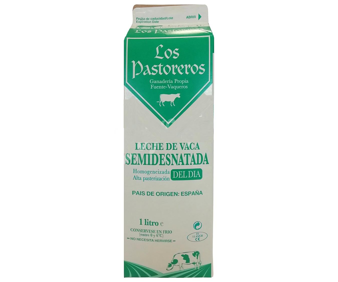 los pastoreros leche fresca 1l  semidesnatada  