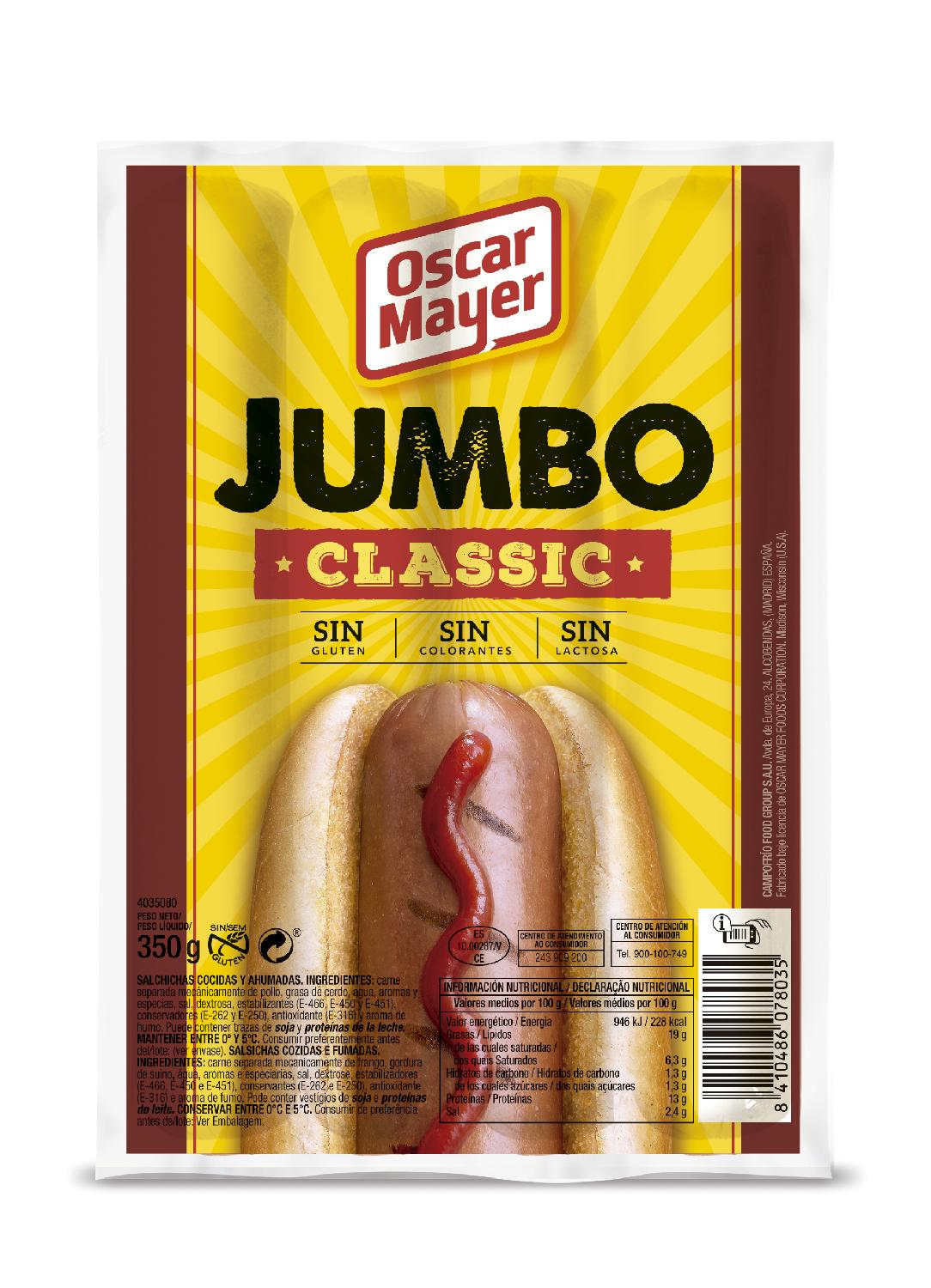 salchicha jumbo clasicas oscar mayer 350 g