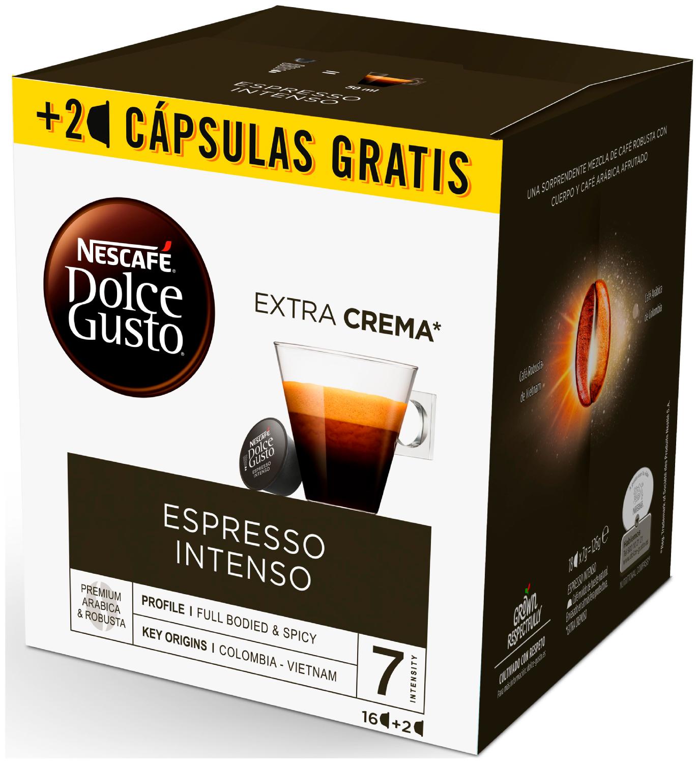 cafe espresso intenso dolce gusto capsulas 112 g 16 u.