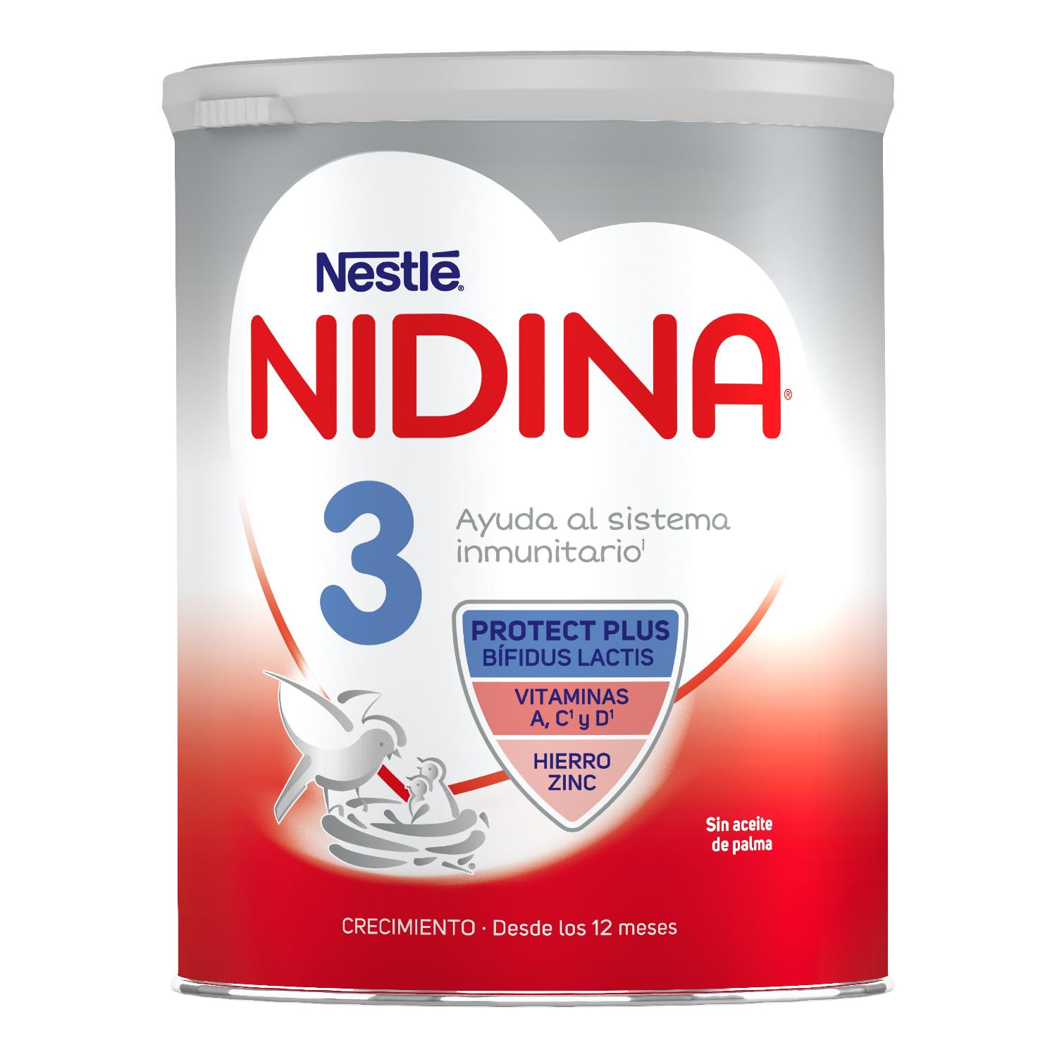 leche polvo nidina 3 prem. s/g nestle 800gr