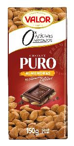 chocolate puro almendra s/azucar valor 150 g