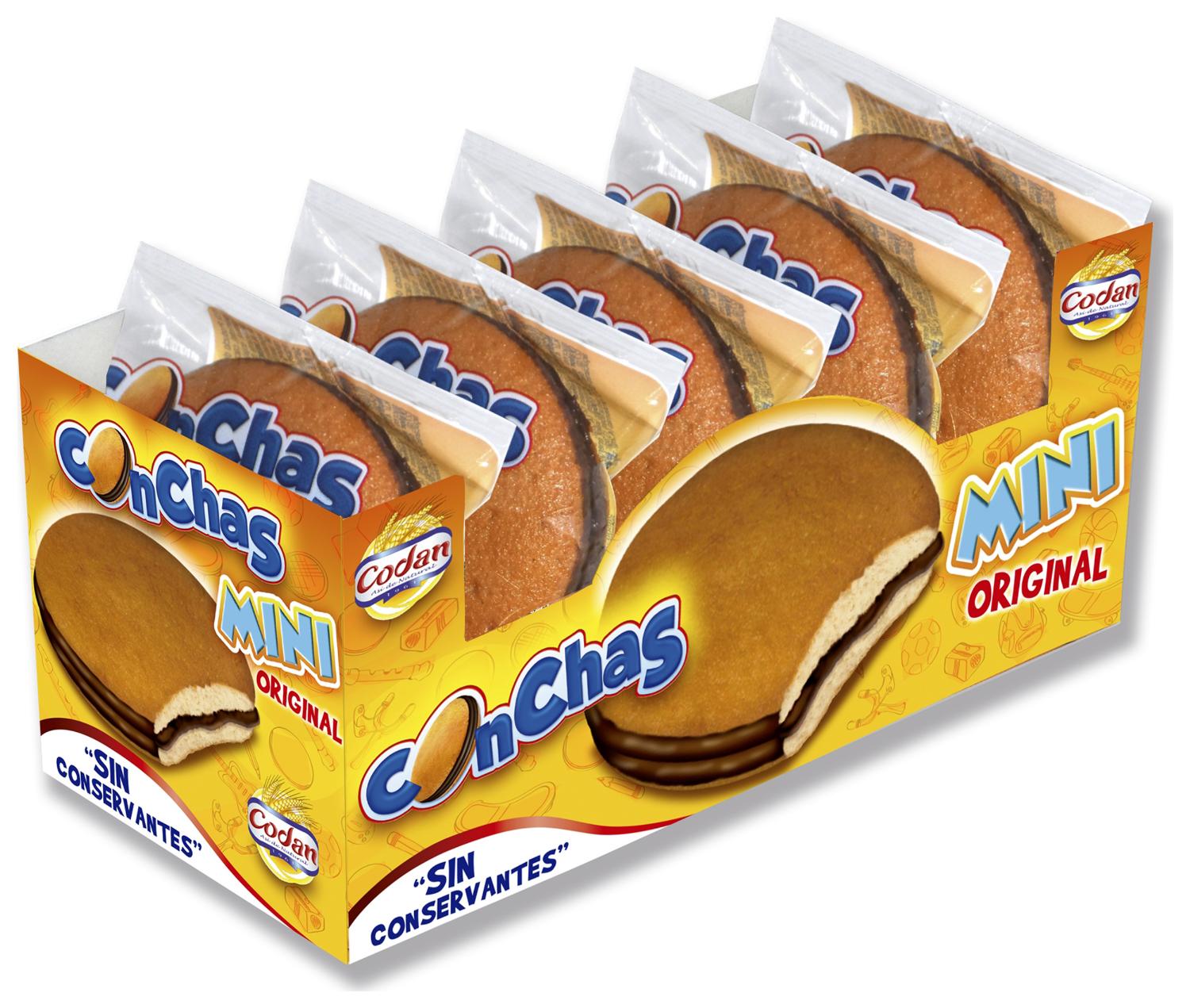 conchas mini original codan bandeja 180 g 5 u.