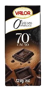 chocolate negro 70% s/azucar valor 125 g