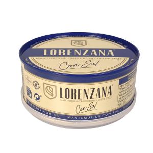 mantequilla con sal lorenzana lata 250 g