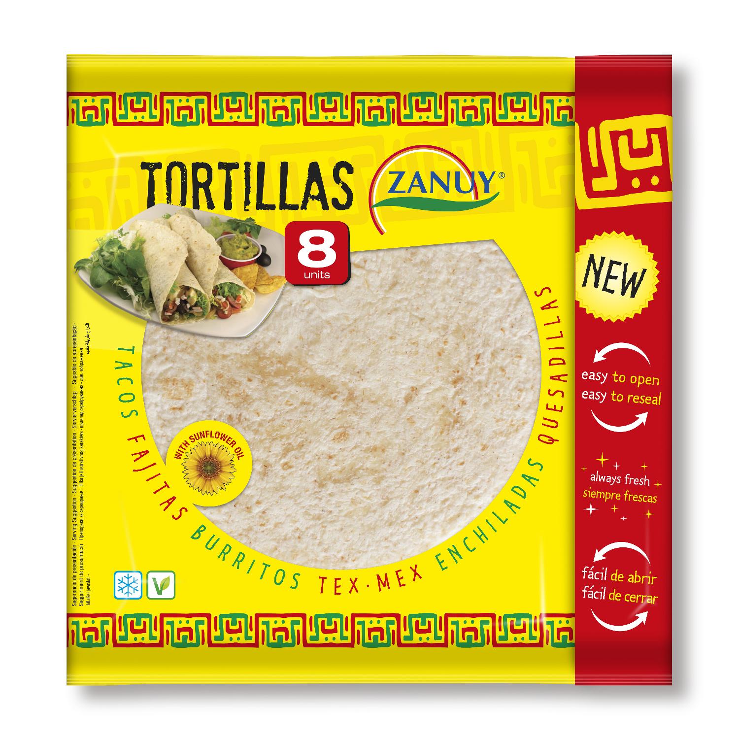 tortillas de trigo zanuy 320 g 8 u.