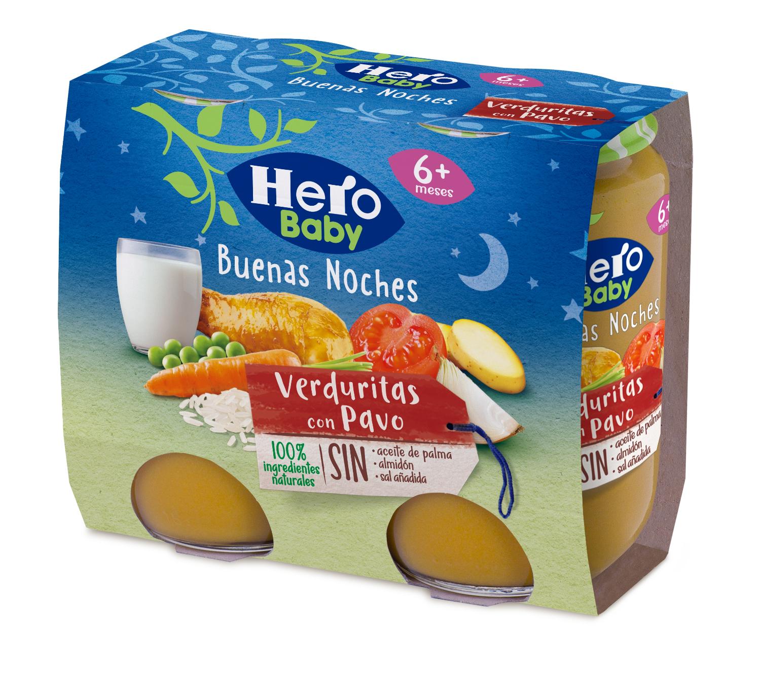 potito buenas noches verduras/pavo hero baby 190 g p-2