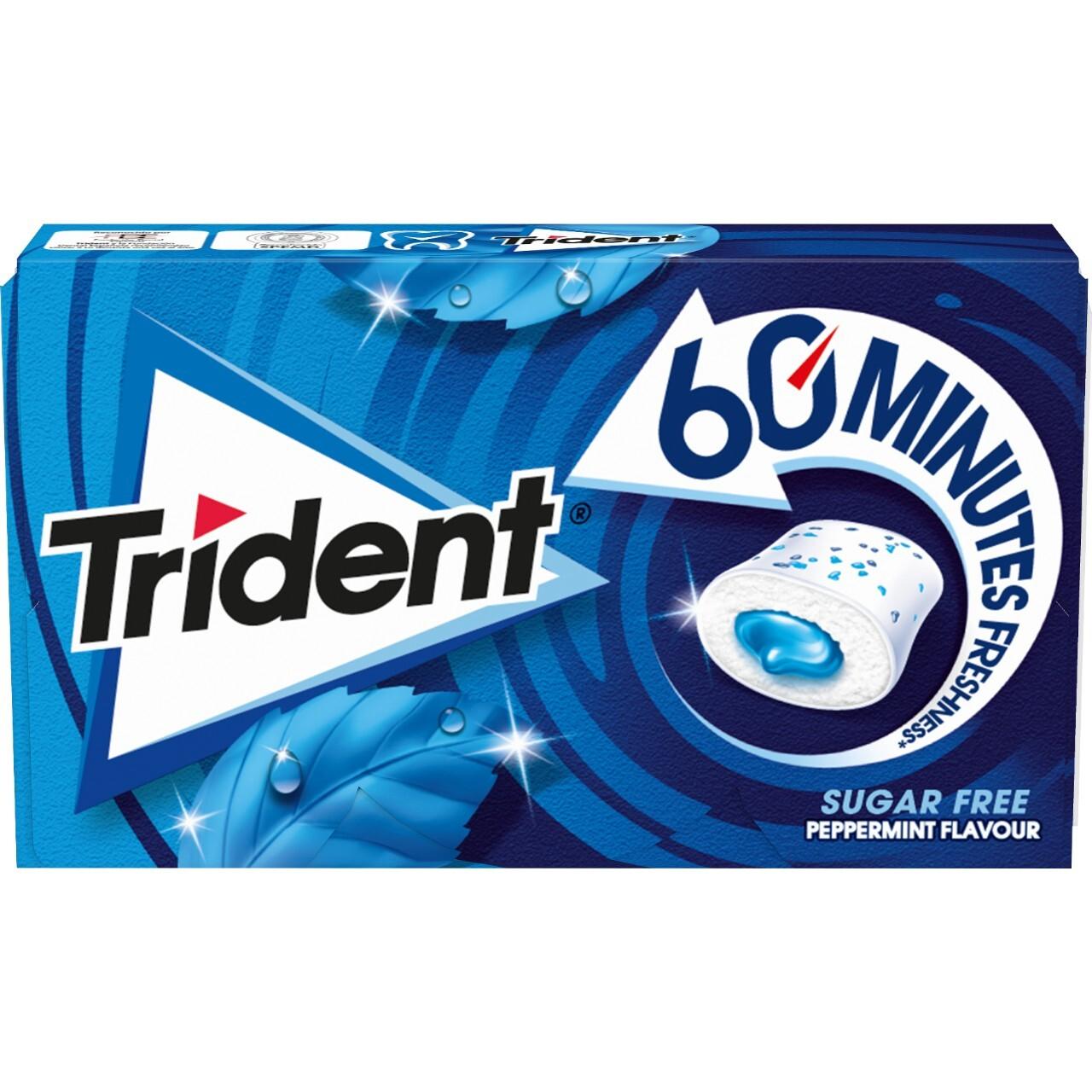 chicle trident  60 min menta 16ud