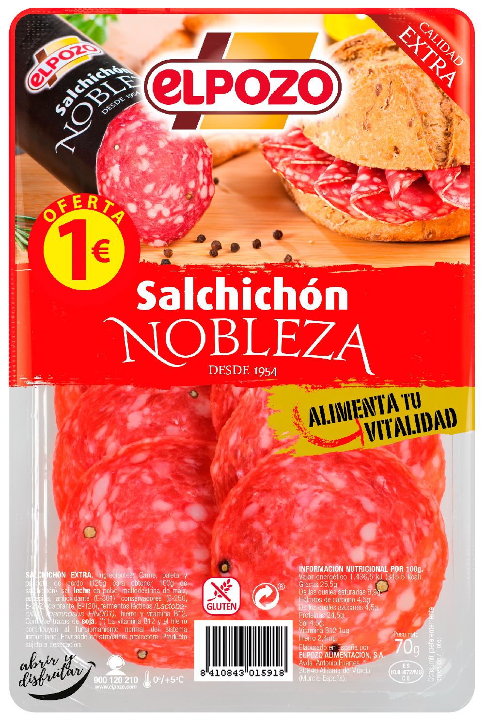 salchichon nobleza elpozo lonch. 85gr
