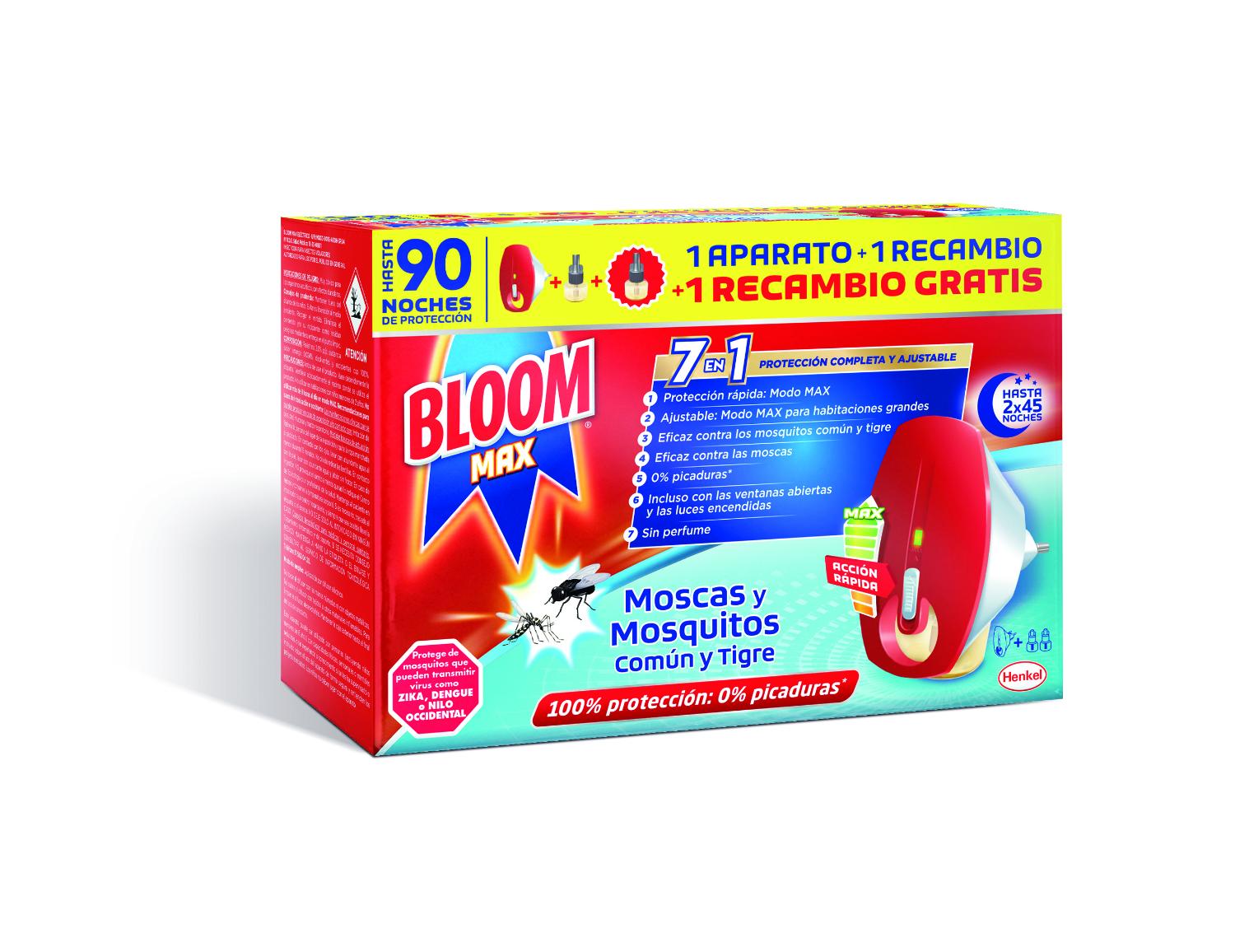 insect electrico max moscas y mosquitos aparato + 2 recambios bloom