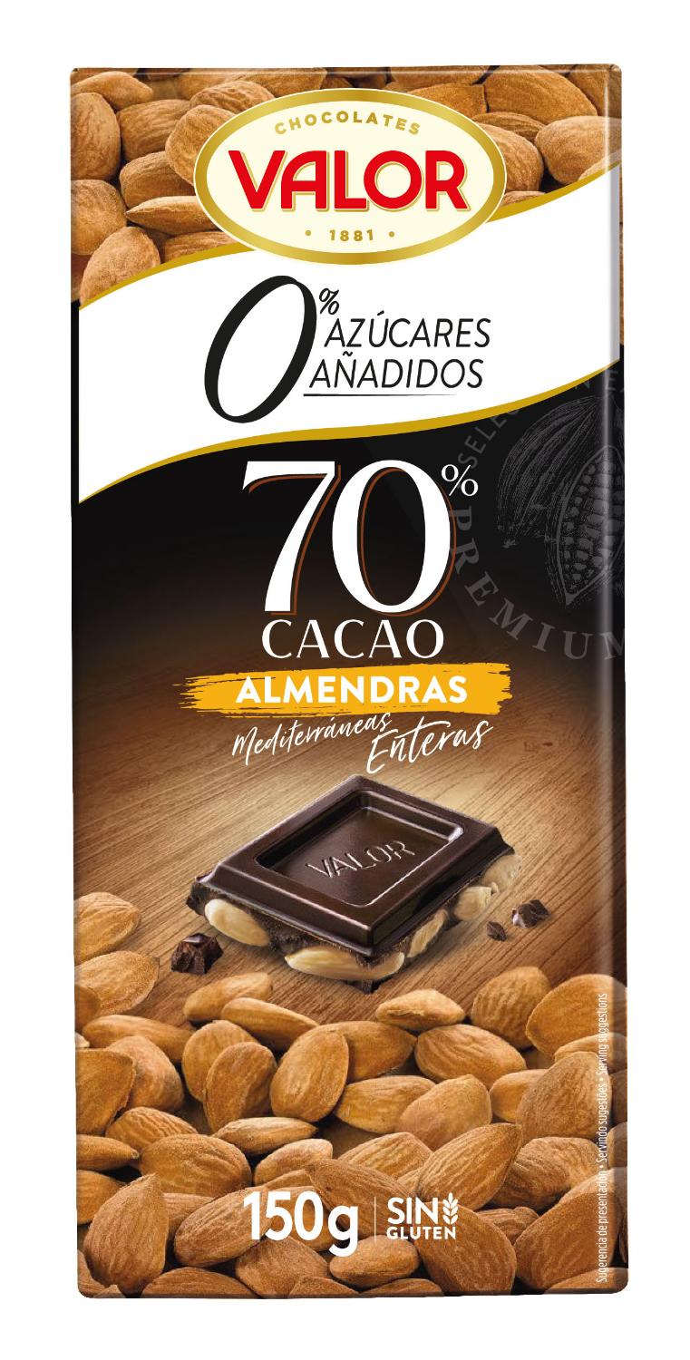 chocolate negro 70% almendra s/a valor 150 g