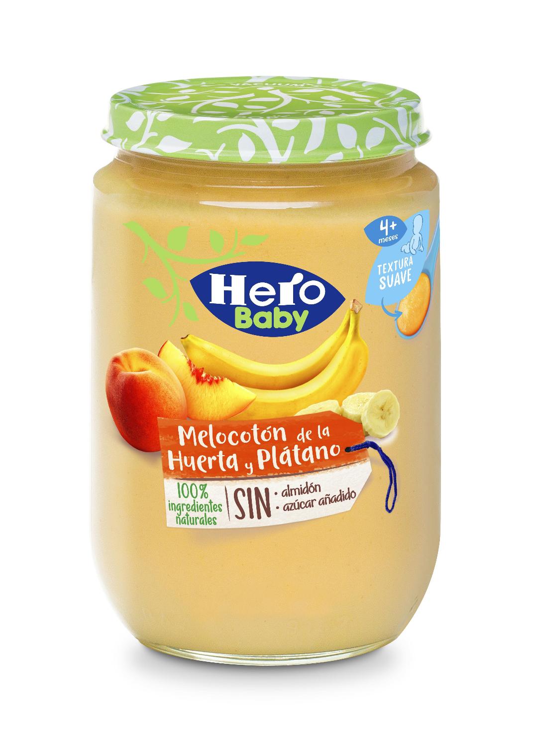 potito melocoton- platano hero baby 190g