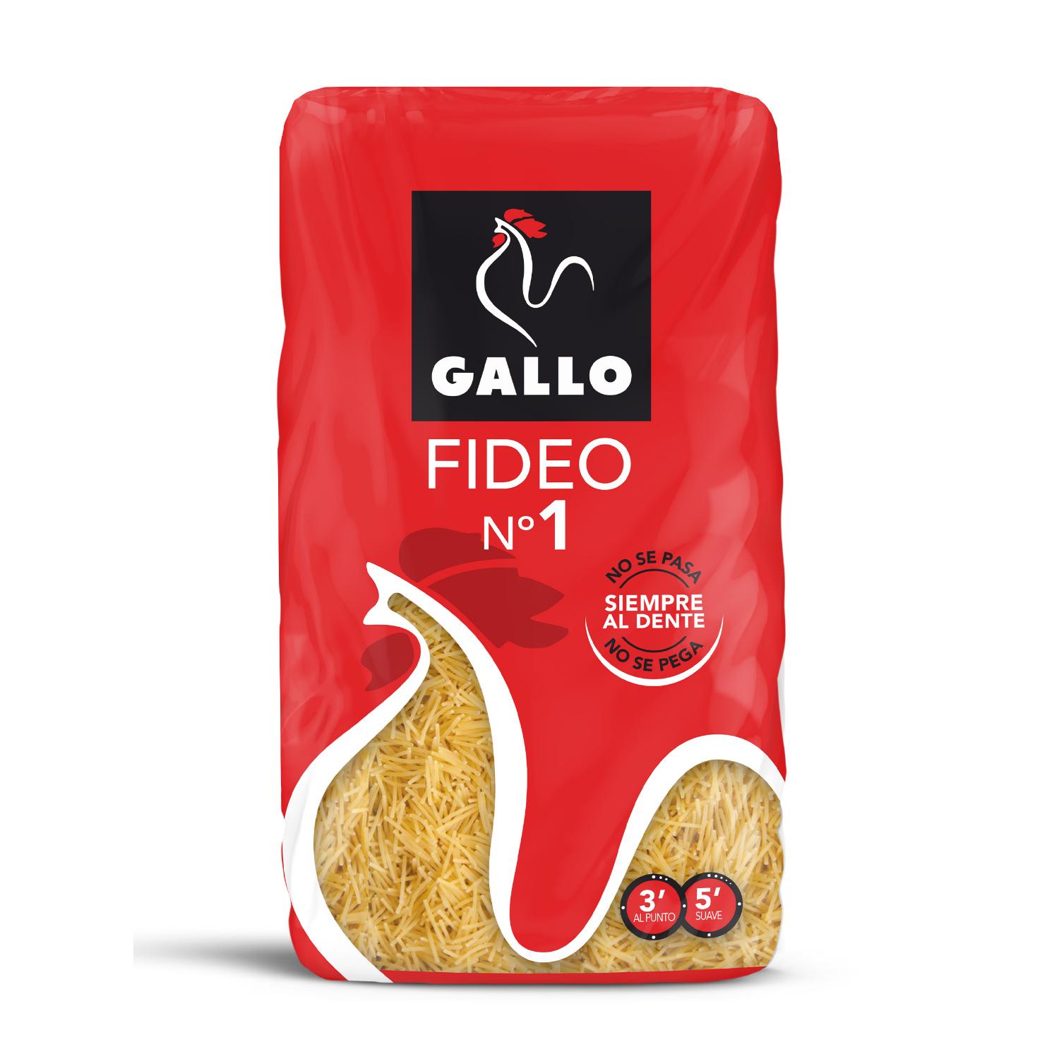 pastas fideo 1 gallo 450gr