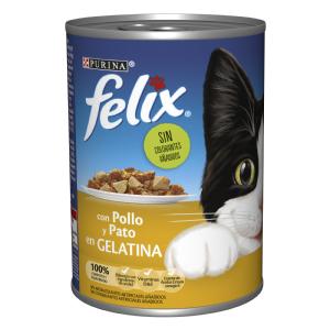 comida gatos gelatina pollo pato felix 400 g