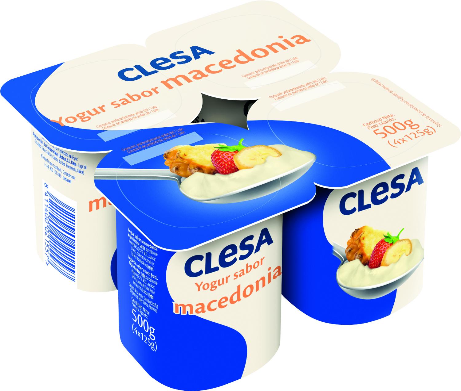 yogur sabor macedonia clesa 125 g p-4 yogur sabor macedonia clesa 125 g p-4