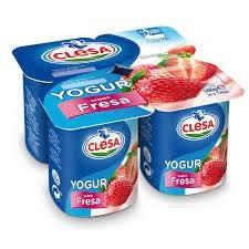 yogur sabor fresa clesa 125 gr pack 4