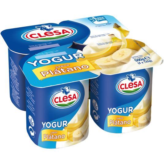 yogur sabor platano clesa 125 g p-4 yogur sabor platano clesa 125 g p-4