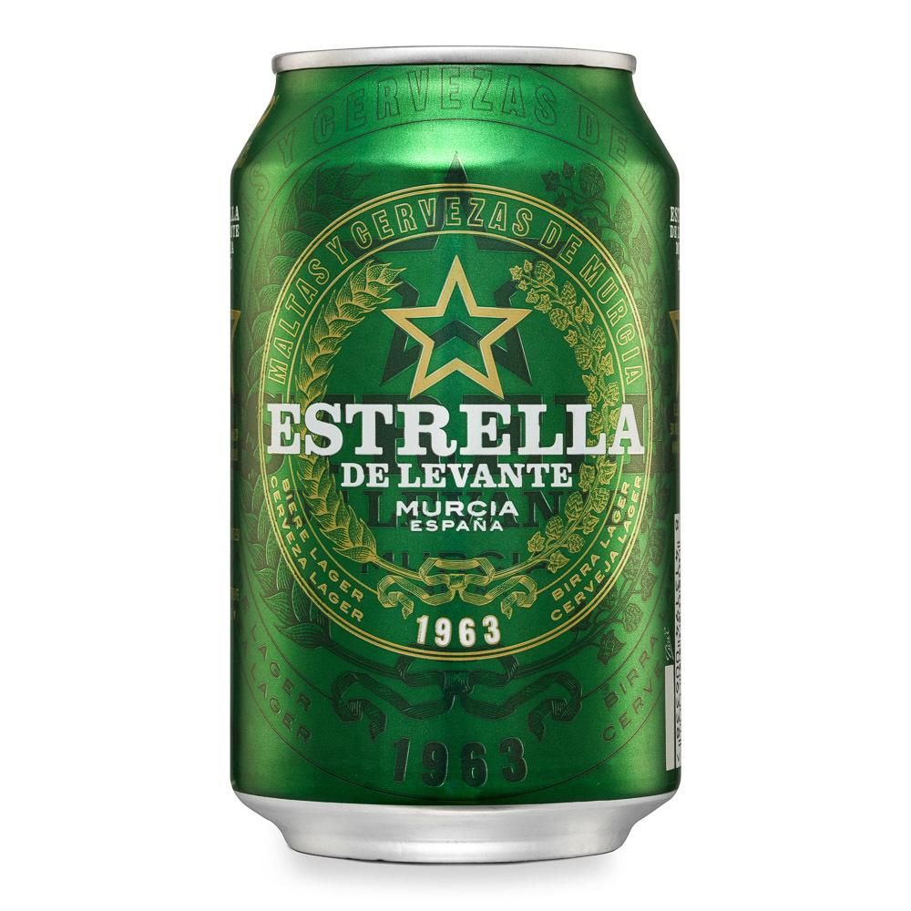 cerveza estrella de levante lata 33 cl