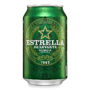 cerveza estrella de levante lata 33 cl