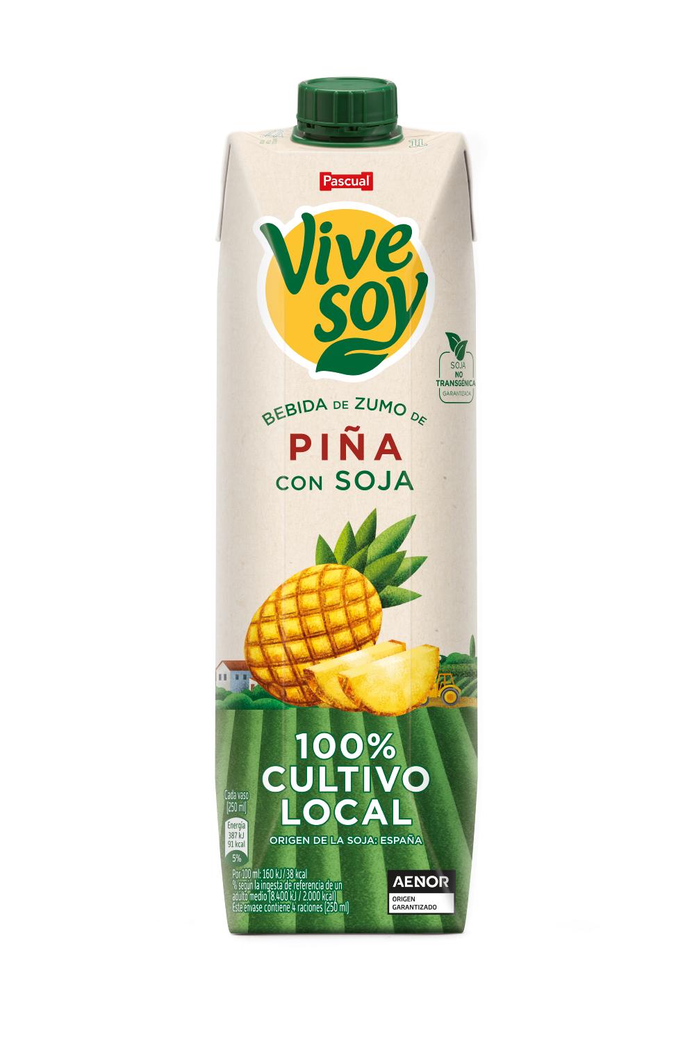 zumo piña & soja vivesoy brik 1 l