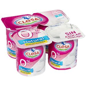 yogur natural desnatado edulcorado clesa 4x125gr
