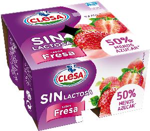 yogur sabor fresa sin lactosa clesa