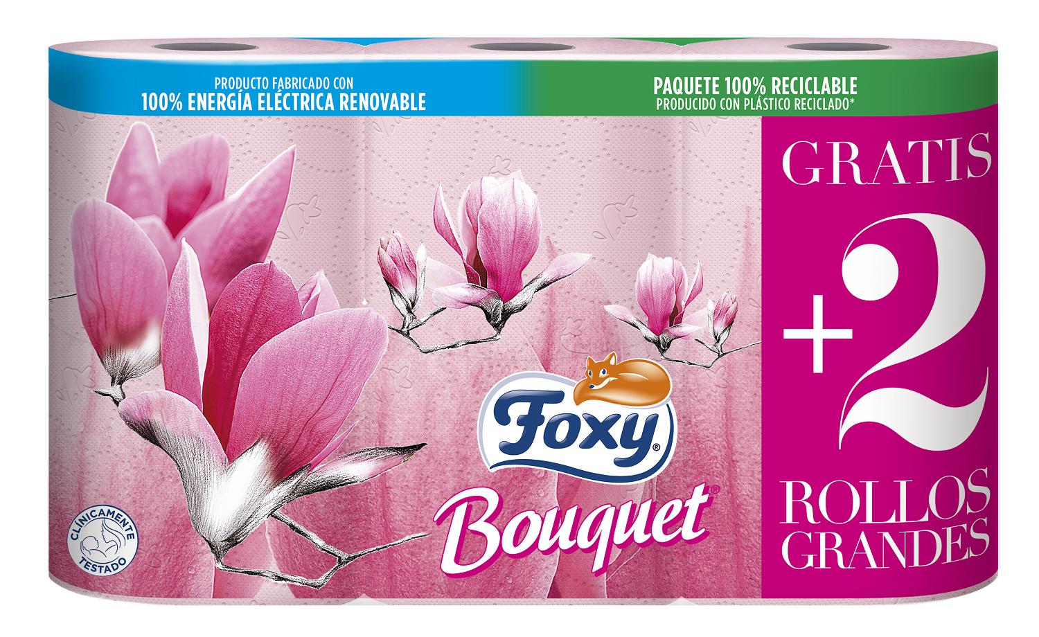 papel higienico foxy bouquet 4+2 rollos