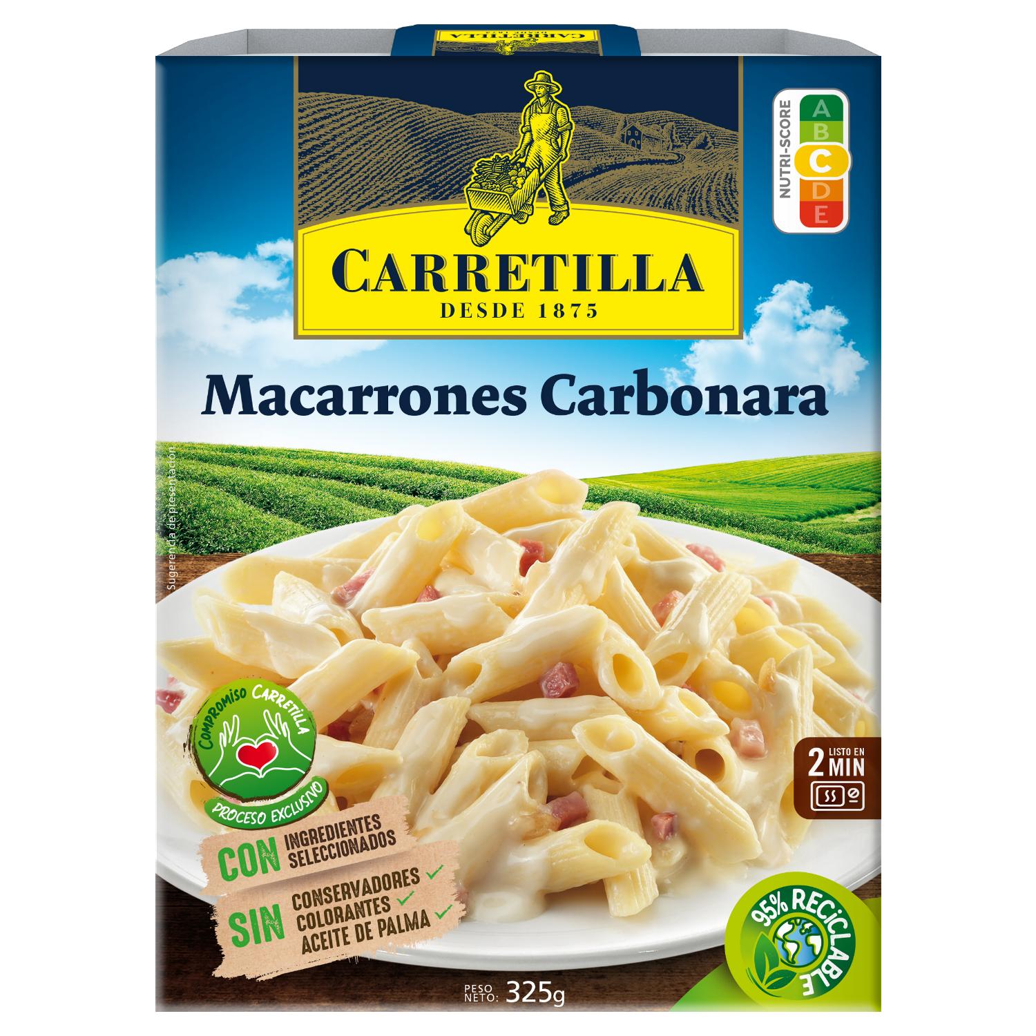 macarrones carbonara 375g carretilla