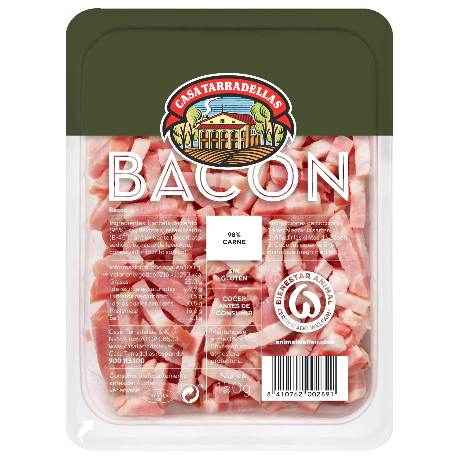 cintas de bacon 150gr 12u tarradellas 