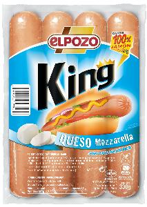 salchichas king queso mozzarella elpozo 330 g 4 u.