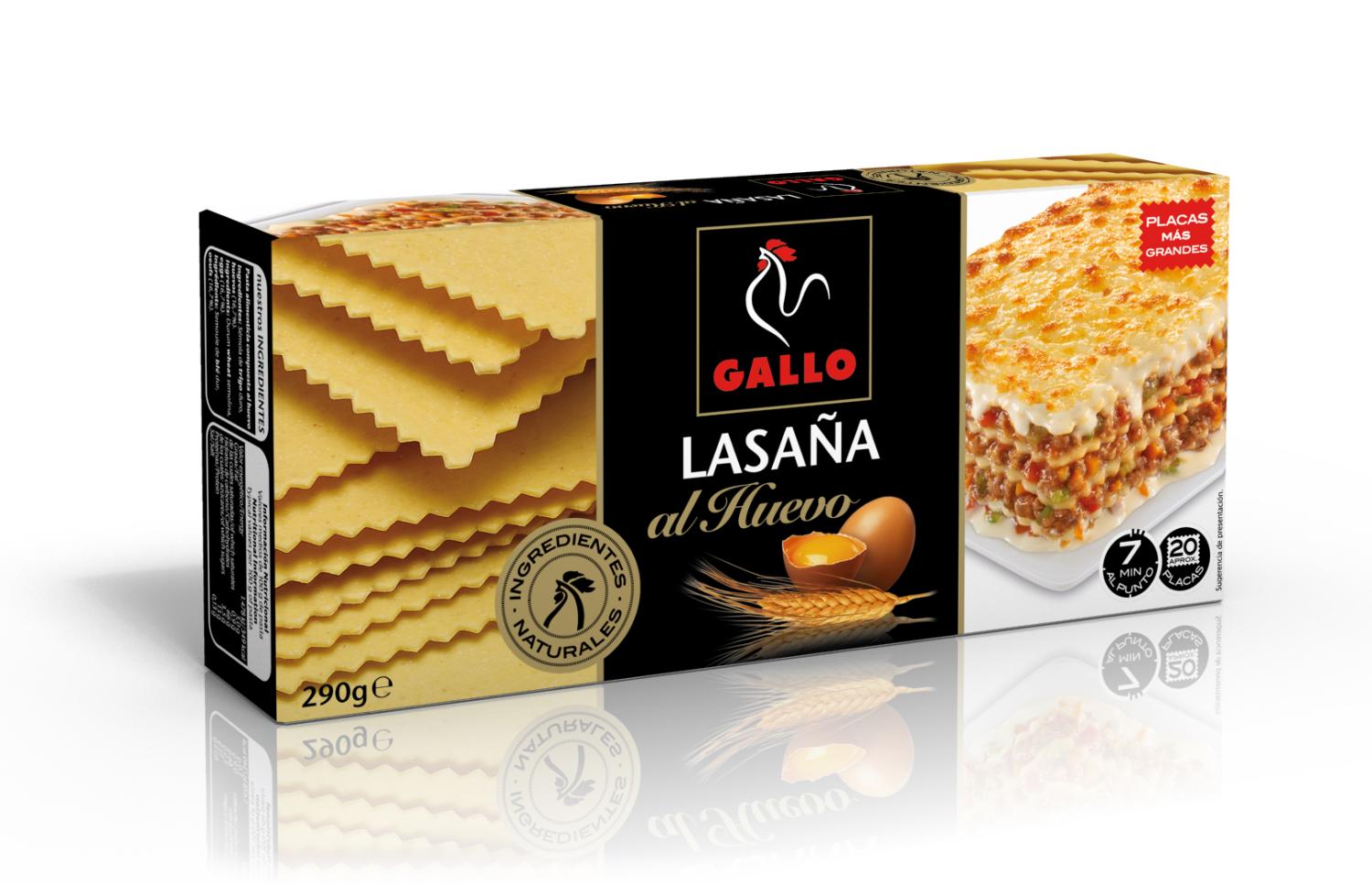 pastas huevo lasaña gallo 290 g