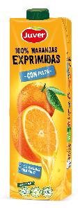 zumo naranja exprimido con pulpa juver 1 l