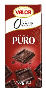 chocolate puro 0% az.añadido valor 100g