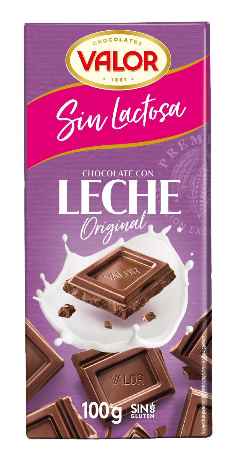 chocolate leche sin lactosa valor 100 g