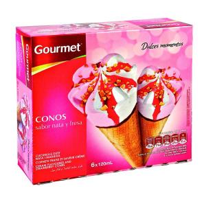 helado gourmet cono nata/fresa.6u