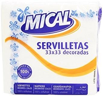 servilletas mical decoradas 33x33 1c 70u