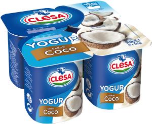 yogur sabor clesa coco 125 g 4 u.