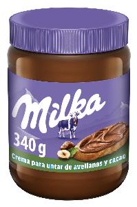 crema cacao avellana vaso milka 340gr