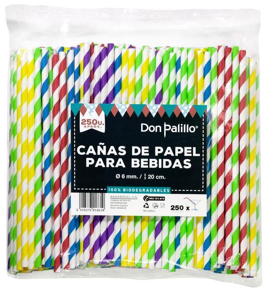 cañita papel refresco 200x6mm 250u