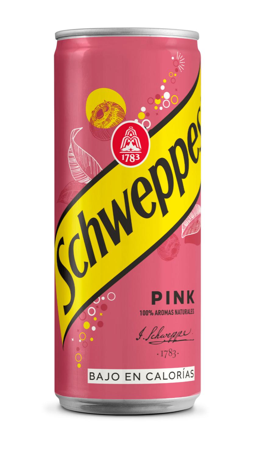 tonica schweppes pink zero lata 33cl 