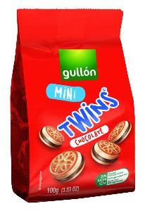 mini twins rell.choco negro 100g gullon