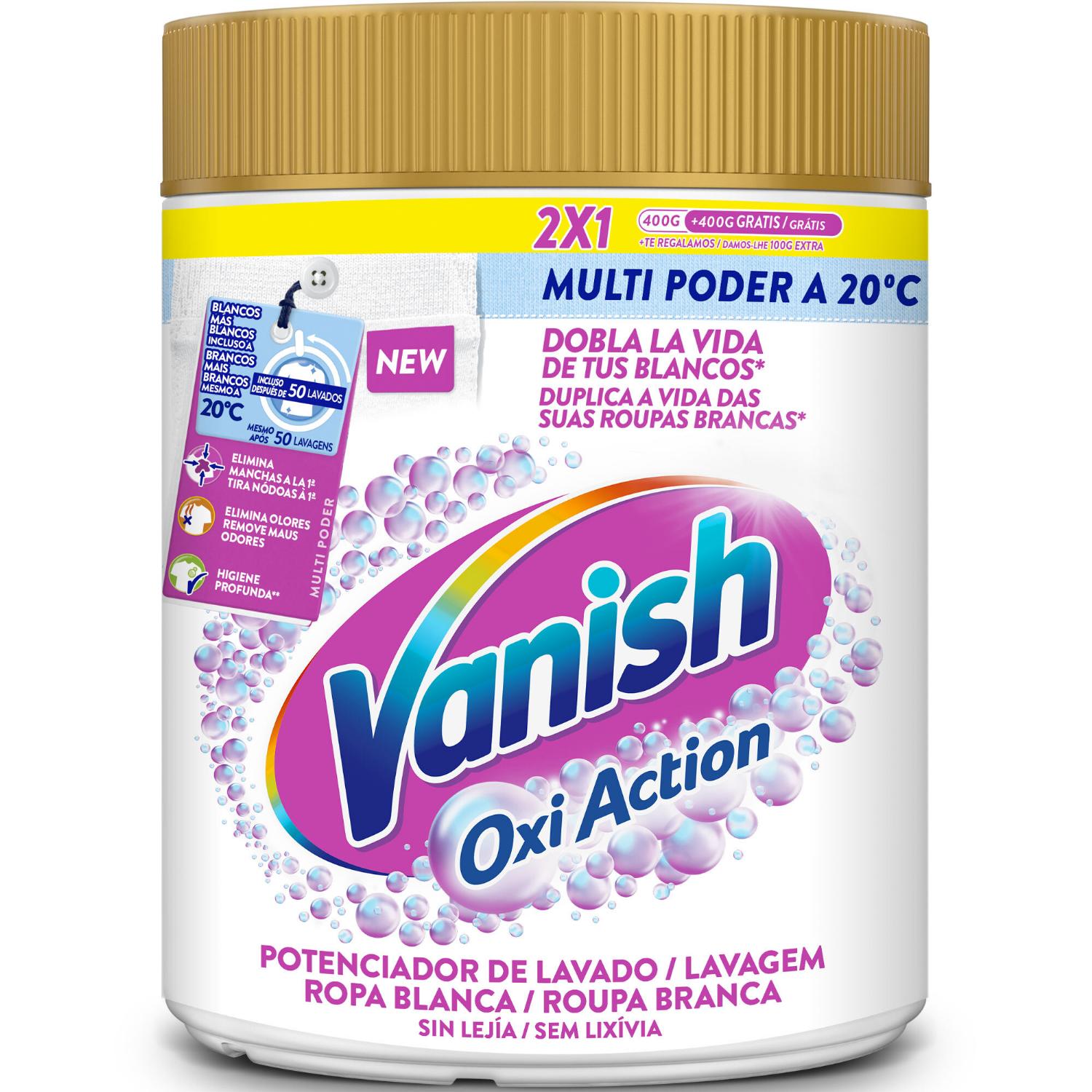 vanish oxi adv. polvo white 400+400gr