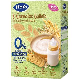 papilla 8 cereales c/galleta  340gr hero