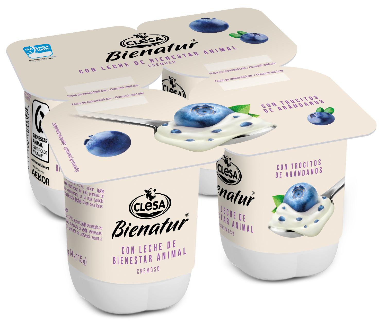 yogur bienatur clesa c/trozos arandans 4x115gr
